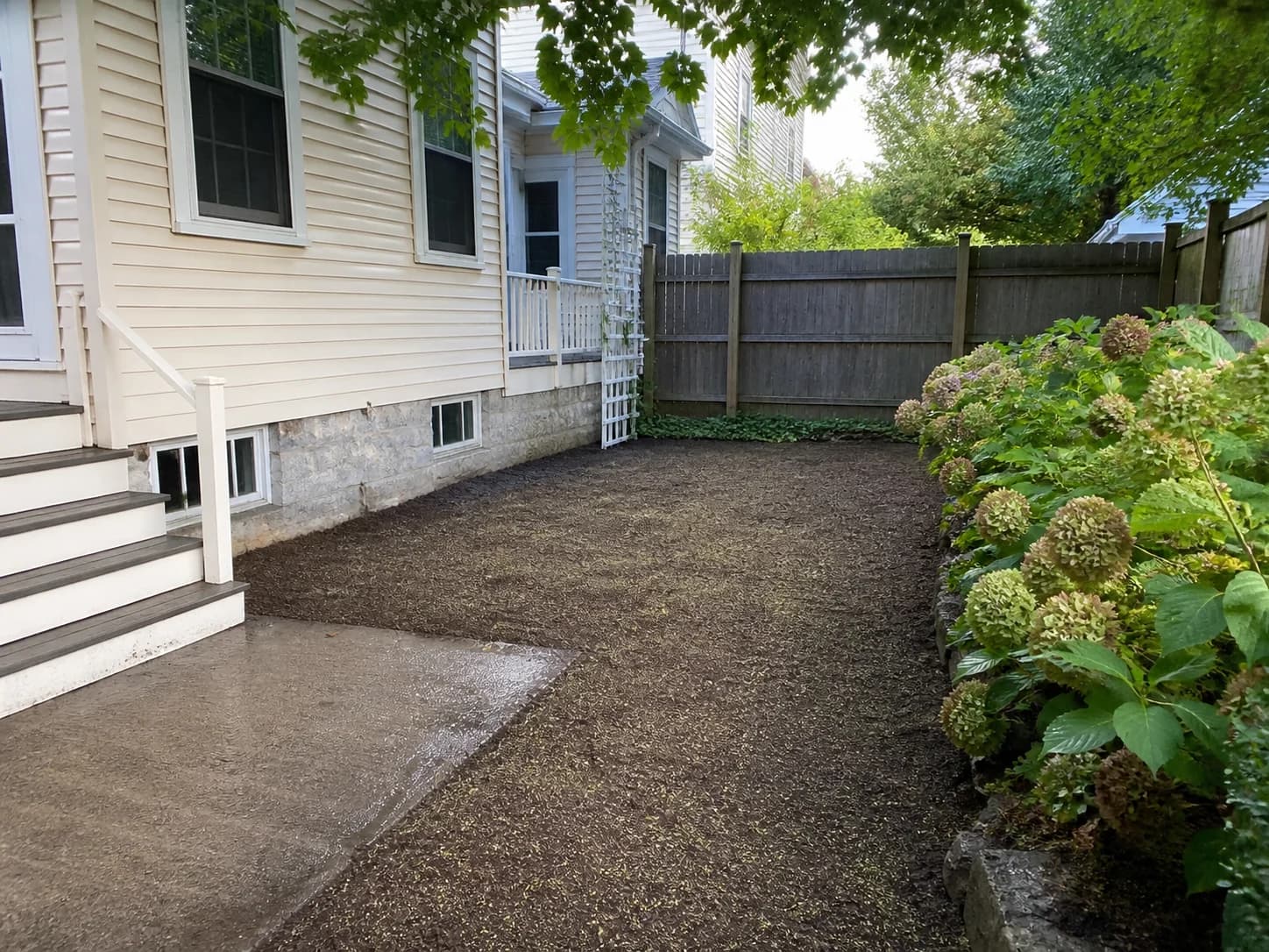 A restored Providence yard after underground heating oil tank removal